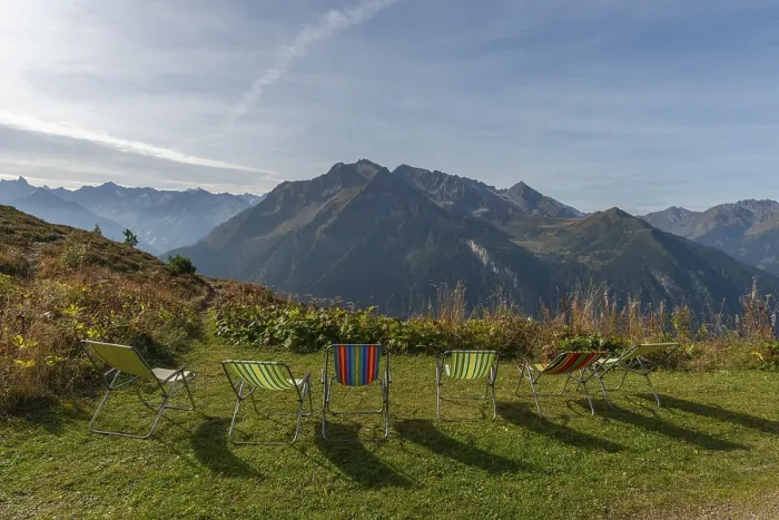 Framed Print : Deckchairs, Penken, Penkenjoch (2) (095m)