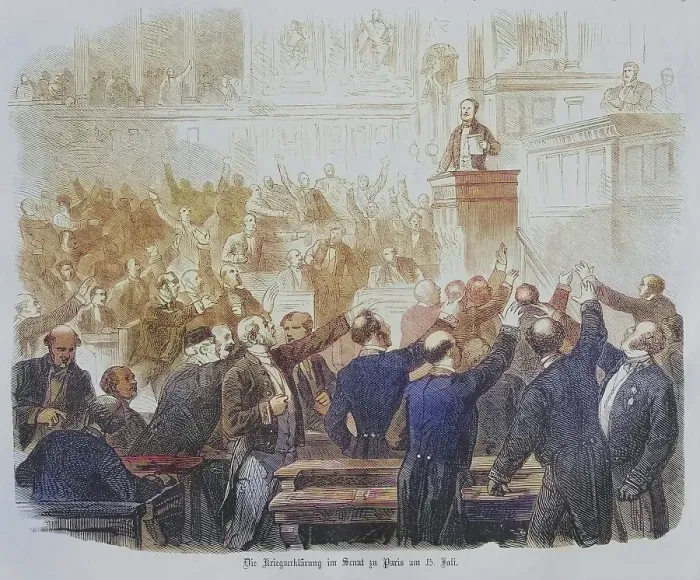 Framed Print : The declaration of war in the senate of Paris Framed Print : The declaration of war in the senate of Paris