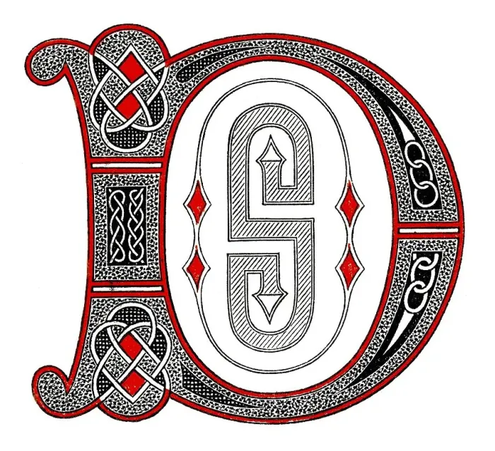 Framed Print : Decorated letters, Initials from the 11th century