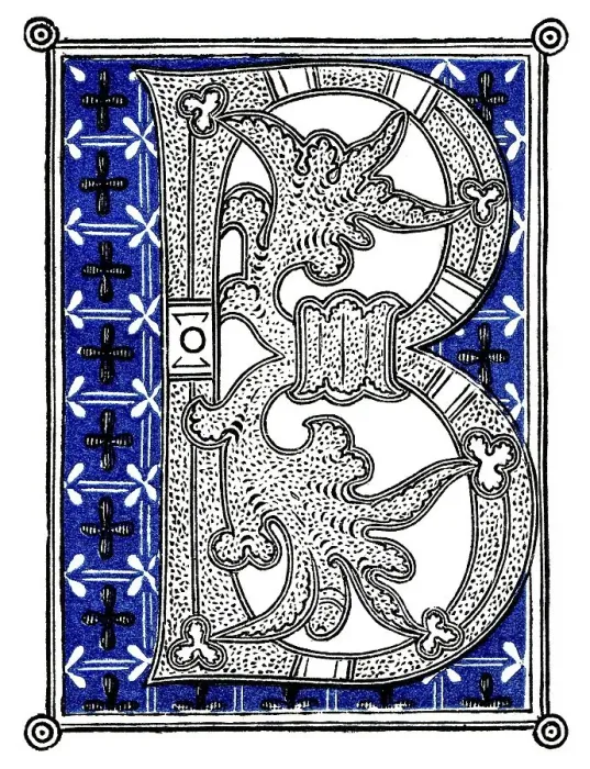 Framed Print : Decorated letters, Initials from the 11th century