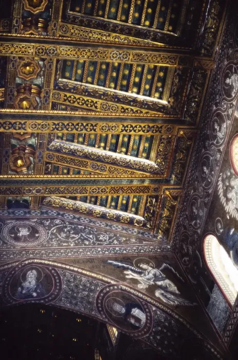 Framed Print : Detail of the decorated roof in the Norman cathedral of Monreale, Cathedral of Monreale, near Palermo, Sicily, Italy, 1999, Europe Framed Print : Detail of the decorated roof in the Norman cathedral of Monreale, Cathedral of Monreale, near Palermo, Sicily, Italy, 1999, Europe