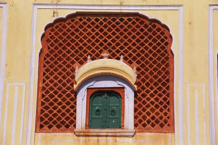 Framed Print : Decorated viewing small window for women Framed Print : Decorated viewing small window for women