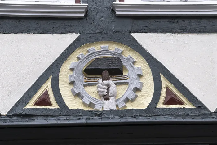 Framed Print : Decoration on half-timbered house Framed Print : Decoration on half-timbered house
