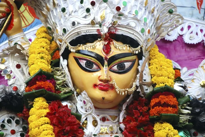 Framed Print : Decorative Durga clay model showing third eye open on Durga puja Framed Print : Decorative Durga clay model showing third eye open on Durga puja