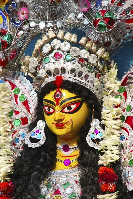 Framed Print : Decorative Durga clay model showing third eye open on Durga puja Framed Print : Decorative Durga clay model showing third eye open on Durga puja