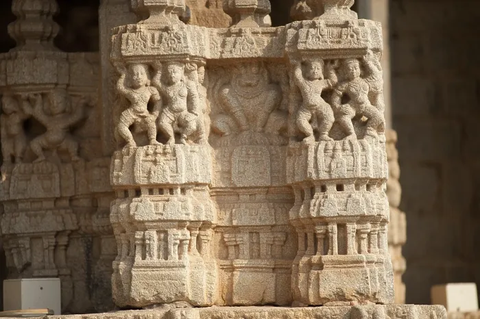 Framed Print : Decorative pillars carving at vitthal temple