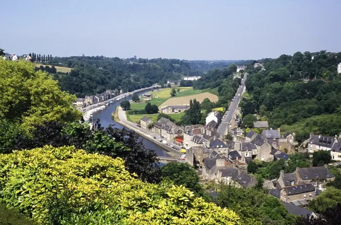 Framed Print : Deep gorge valley of the Rance, Dinan, Brittany, France, Europe