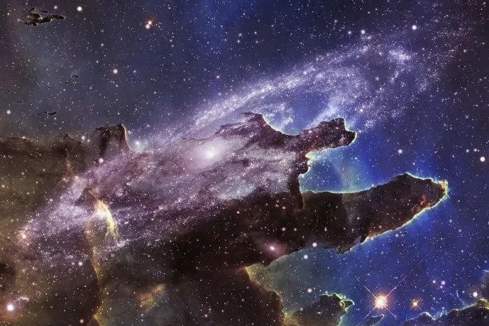 Framed Print : Deep space. Awesome science fiction render