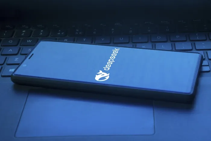 Framed Print : Deepseek Ai logo is displayed on smartphone