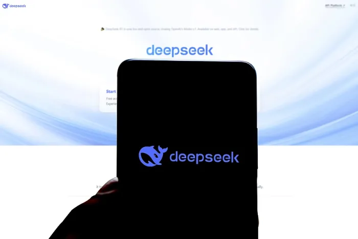 Framed Print : Deepseek Ai logo is displayed on smartphone