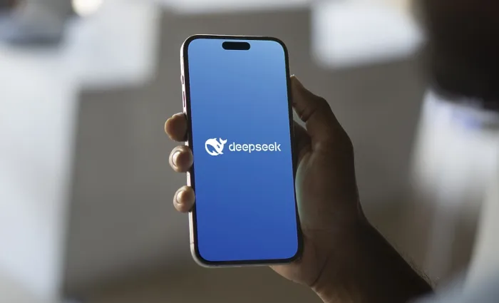 Framed Print : Deepseek Ai logo is displayed on smartphone