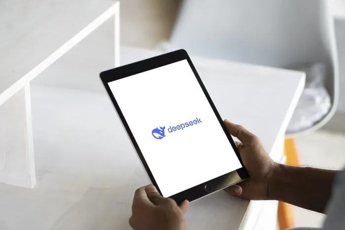 Framed Print : Deepseek Ai logo is displayed on smartphone Framed Print : Deepseek Ai logo is displayed on smartphone