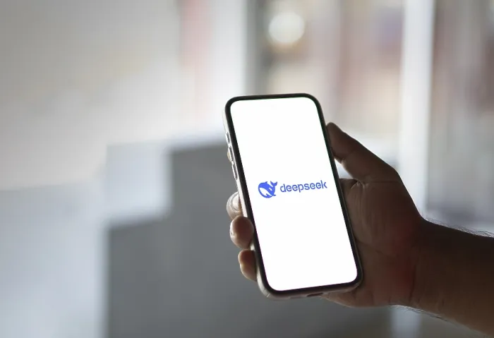 Framed Print : Deepseek Ai logo is displayed on smartphone