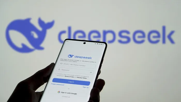 Framed Print : Deepseek Ai logo is displayed on smartphone Framed Print : Deepseek Ai logo is displayed on smartphone