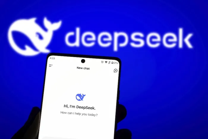 Framed Print : Deepseek Ai logo is displayed on smartphone Framed Print : Deepseek Ai logo is displayed on smartphone