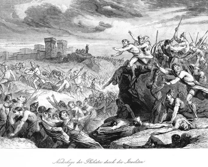 Framed Print : Defeat of the Philistines by the Israelites Framed Print : Defeat of the Philistines by the Israelites