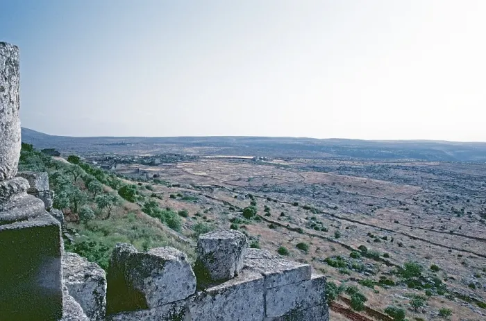 Framed Print : Deir Samaan village, ancient Telanissos, in the plain below the monastery hill, Monastery of St Simeon Stylites, Qalʿat Simʿan, near Aleppo, Syria, May 1987, vintage, retro, old, historical, Asia Framed Print : Deir Samaan village, ancient Telanissos, in the plain below the monastery hill, Monastery of St Simeon Stylites, Qalʿat Simʿan, near Aleppo, Syria, May 1987, vintage, retro, old, historical, Asia