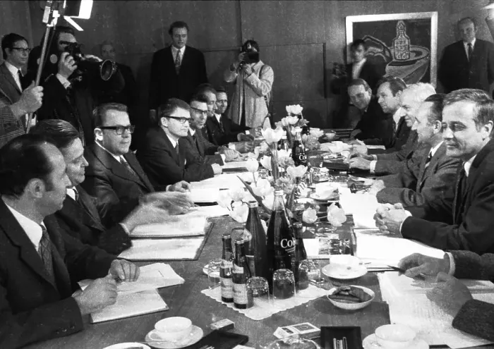 Framed Print : Delegations from the GDR with its leader Michael Kohl Framed Print : Delegations from the GDR with its leader Michael Kohl