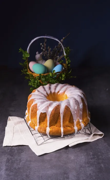 Framed Print : Delicious Easter sand cake with white cake icing Framed Print : Delicious Easter sand cake with white cake icing