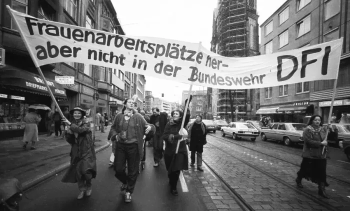 Framed Print : Demonstration by woman and men on International Women's Day Framed Print : Demonstration by woman and men on International Women's Day