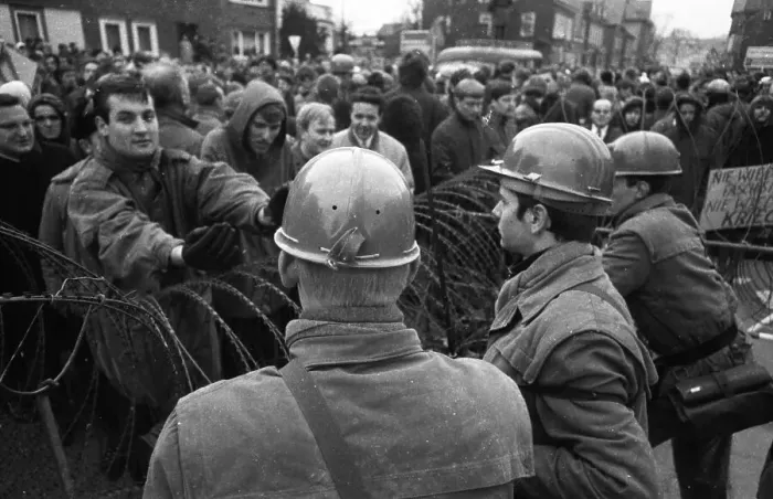 Framed Print : Several hundred demonstrators, among them many young people Framed Print : Several hundred demonstrators, among them many young people