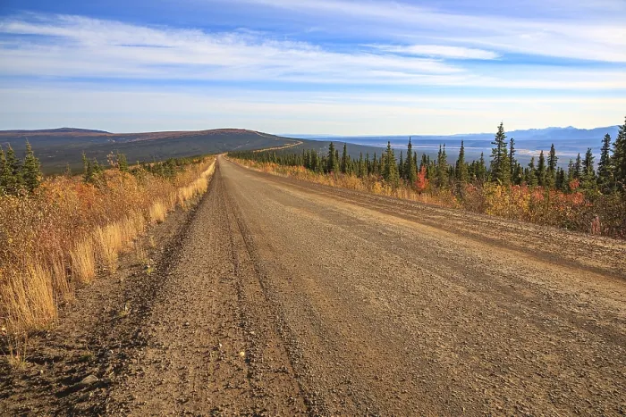 Framed Print : The Dempster Highway south of Eagle Plains in the Yukon Territory