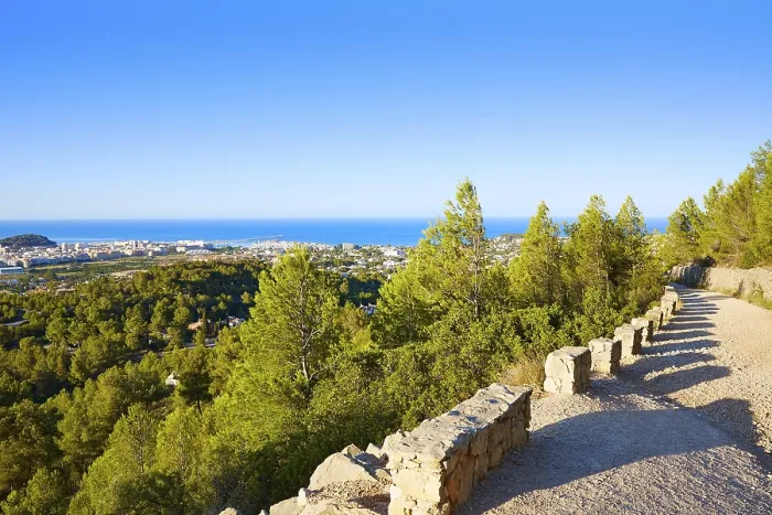 Framed Print : Denia track in Montgo mountain at Alicante Mediterranean Spain