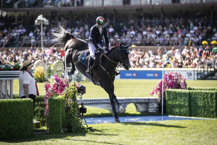 Framed Print : Denis Lynch of Ireland and riding Vistogrand compete in the first round of the 1 Framed Print : Denis Lynch of Ireland and riding Vistogrand compete in the first round of the 1