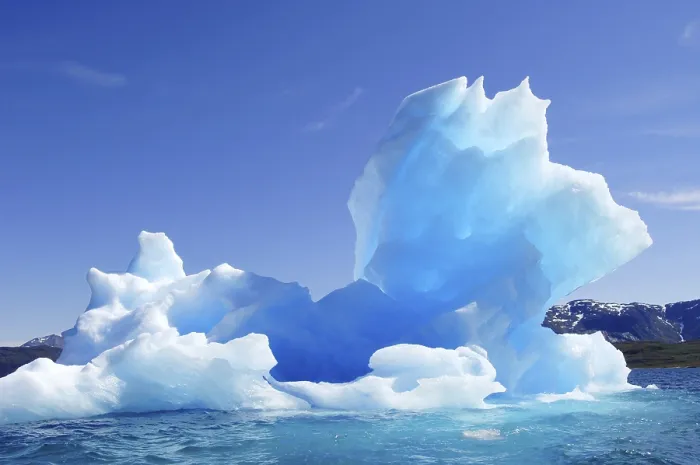 Framed Print : Denmark, Greenland, blue ice, ice landscape