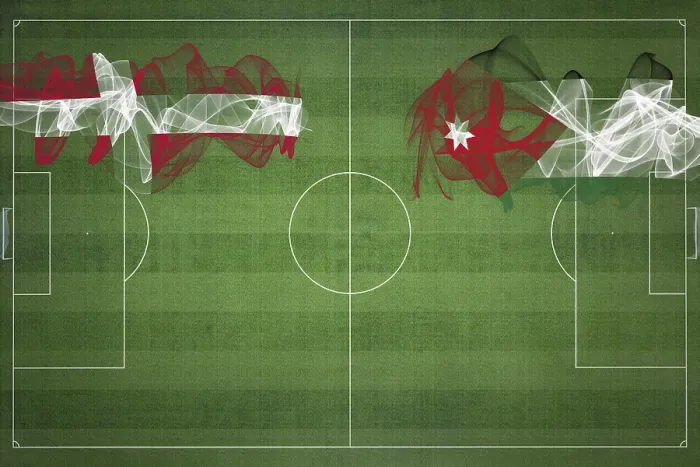 Framed Print : Denmark vs Jordan Soccer Match