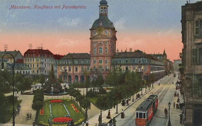 Framed Print : Department stores with parade ground in Mannheim