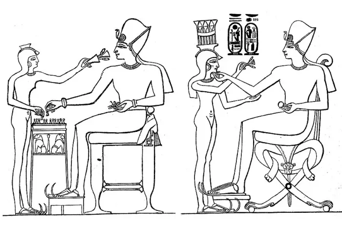 Framed Print : Depiction from the domestic life of Ramses III the King playing a board game