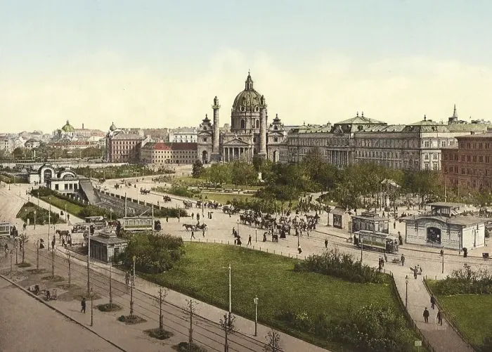 Framed Print : Der Karlsplatz mit der Karlskirche