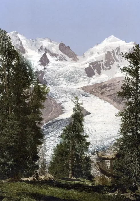 Framed Print : Der Roseggletscher, ein Gletscher an der Nordseite der Berninagruppe im Kanton Graubuenden