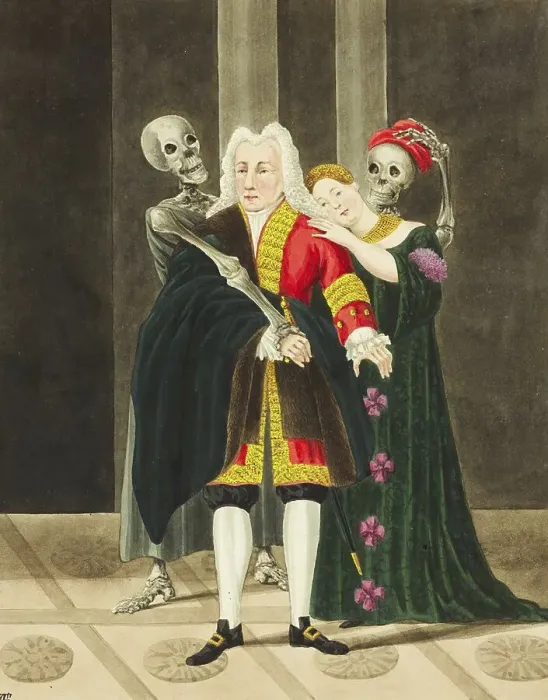 Framed Print : Der Tod kommt zu Graf und Graefin