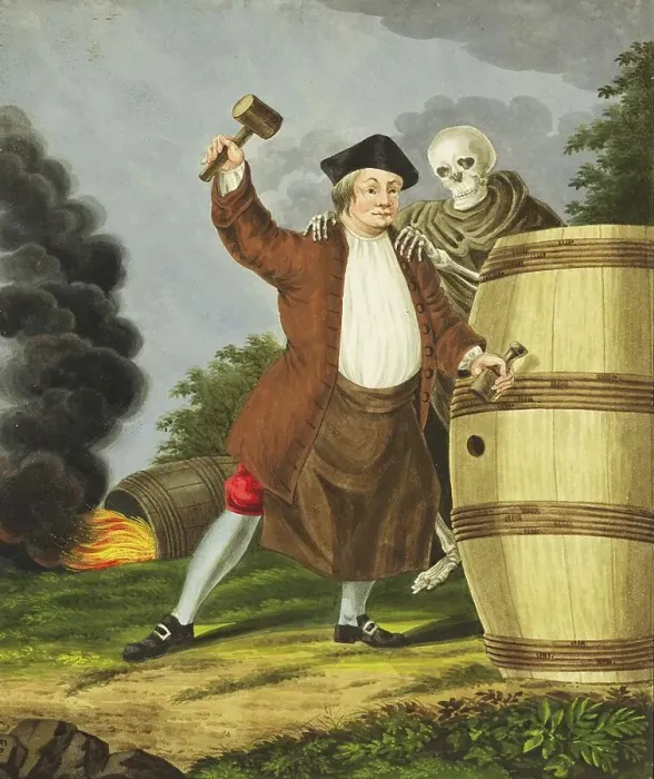 Framed Print : Der Tod kommt zum Boettcher, Buettner