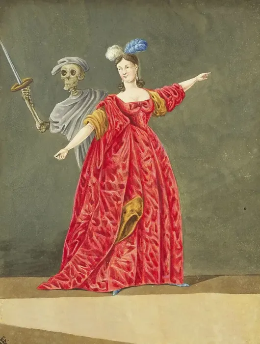 Framed Print : Der Tod kommt zur Schauspielerin