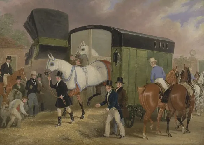 Framed Print : The Derby Pets, Arrival of the Racehorses Framed Print : The Derby Pets, Arrival of the Racehorses