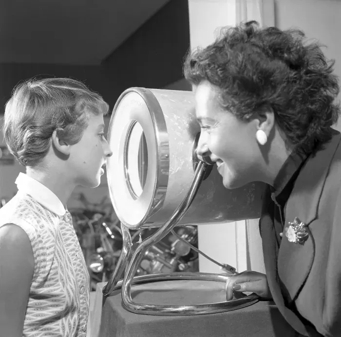 Framed Print : Dermascope in use 1950s. Sweden 1954 Ref 2757 Framed Print : Dermascope in use 1950s. Sweden 1954 Ref 2757