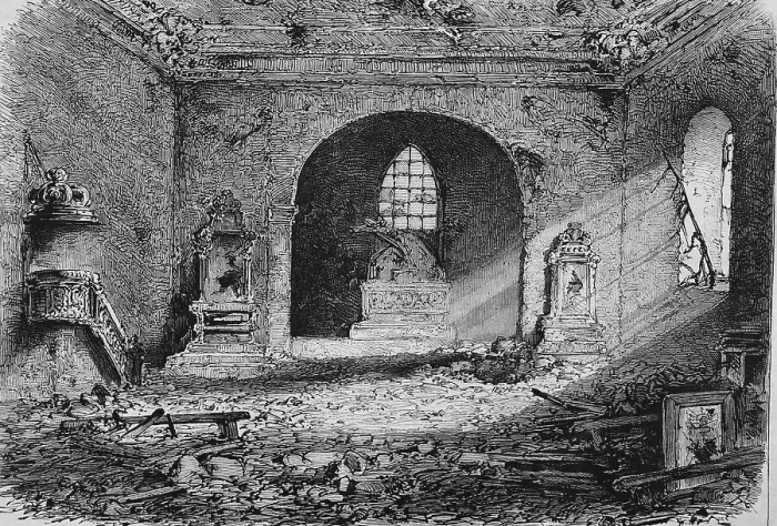 Framed Print : Destruction in the Church of Perouse in Belfort