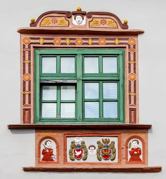 Framed Print : Detail, House facade, late Renaissance stone carving Framed Print : Detail, House facade, late Renaissance stone carving