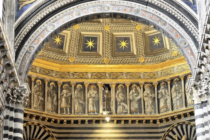Framed Print : Detail, painted frescoes and sculptures Framed Print : Detail, painted frescoes and sculptures