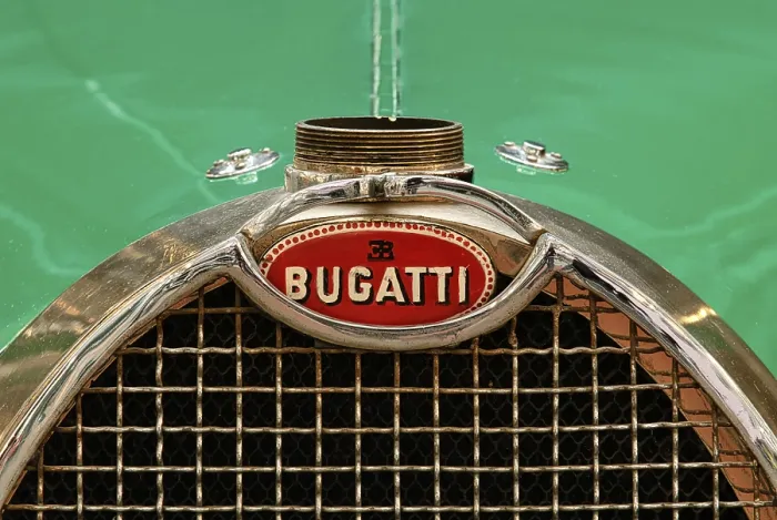 Framed Print : Detailed view, hand-painted emblem of a vintage Bugatti car from the 1920s Framed Print : Detailed view, hand-painted emblem of a vintage Bugatti car from the 1920s