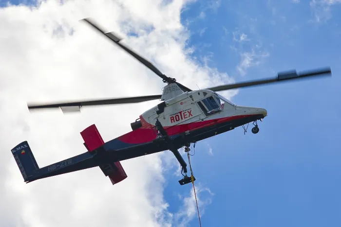 Framed Print : Detailed view of a helicopter with Rotex logo in the sky Framed Print : Detailed view of a helicopter with Rotex logo in the sky