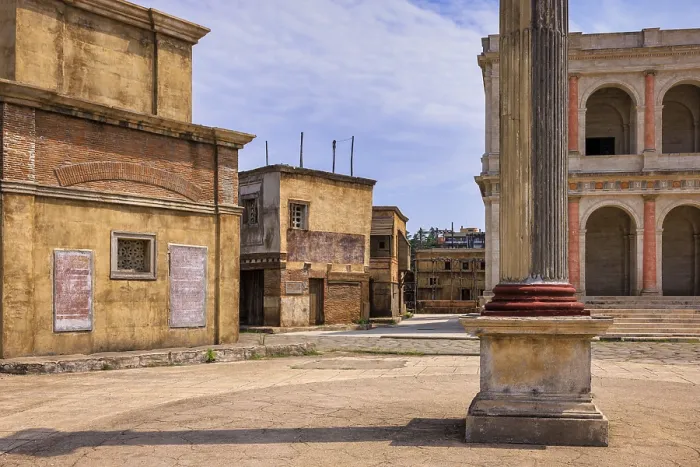 Framed Print : Details from the film set of the HBO series Rome