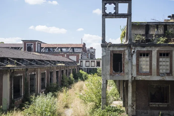 Framed Print : Details of an old abandoned factory