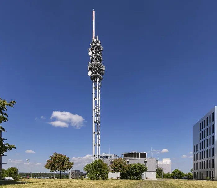 Framed Print : Deutsche Telekom Science Park Radio Tower in Science Park II Ulm