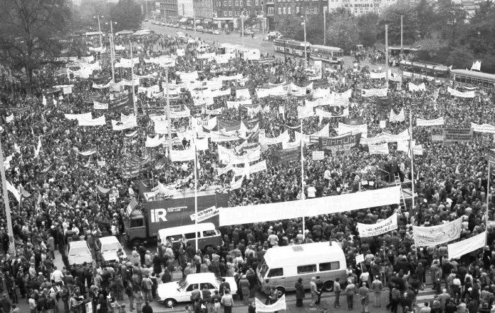 Framed Print : The DGB's call in 1982 against unemployment and social cuts was followed by about 50 Framed Print : The DGB's call in 1982 against unemployment and social cuts was followed by about 50