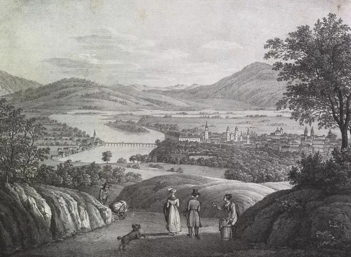Framed Print : Die Donau bei Linz in Oberoesterreich