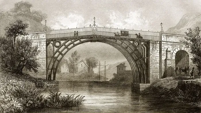 Framed Print : Die Eisenbruecke, Fluss Severn Framed Print : Die Eisenbruecke, Fluss Severn